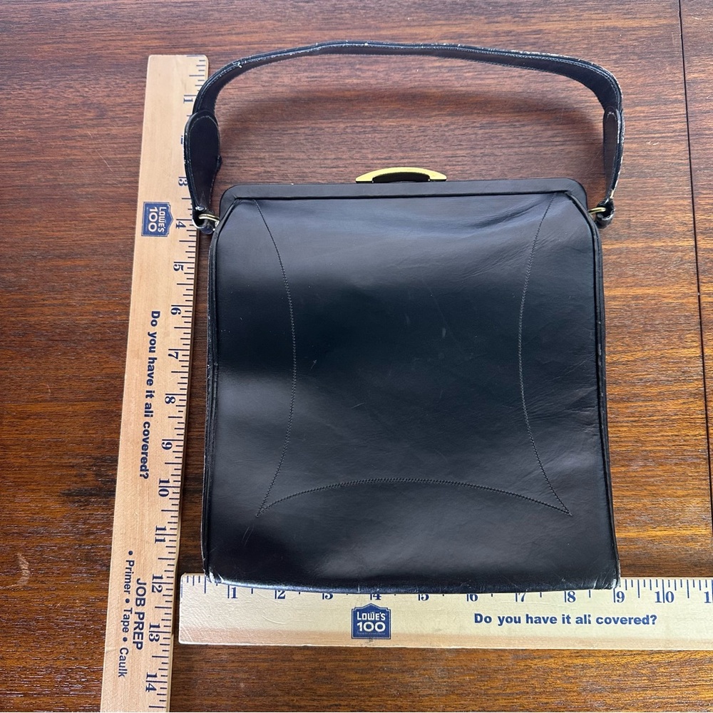 Vintage 1950’s Mid Century Calfskin Leather Made in France Wrist Purse Handbag - Picture 12 of 12